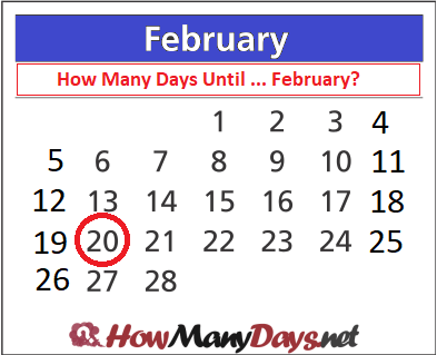 How Many Days Until 20th February 2018? » UNTİLDAYS